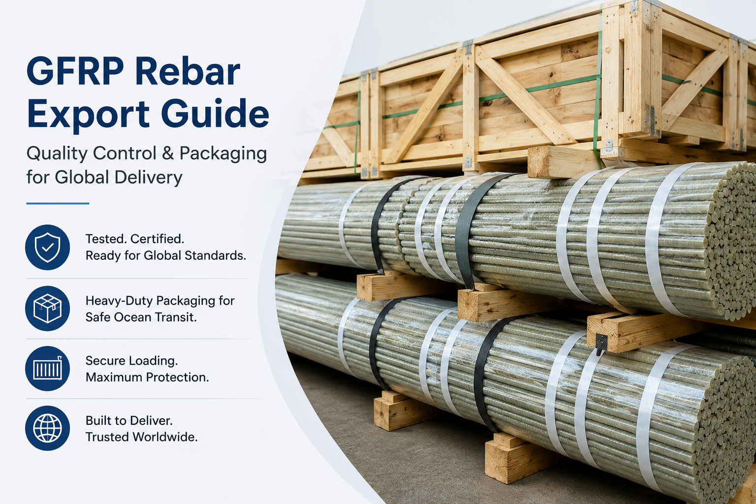 GFRP Rebar Export Guide – Quality Control and Packaging for Global Delivery